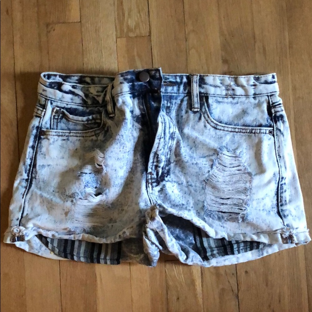 Acid WASH high Waisted Jean Shorts
